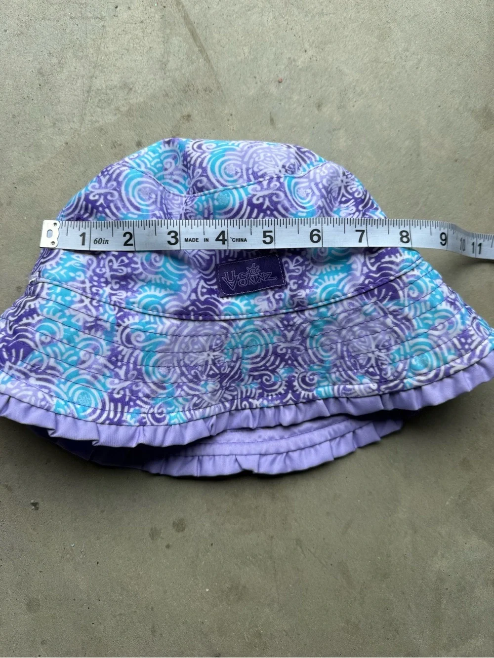 Skin Purple & Teal Swirl Bucket Hat girls reversible